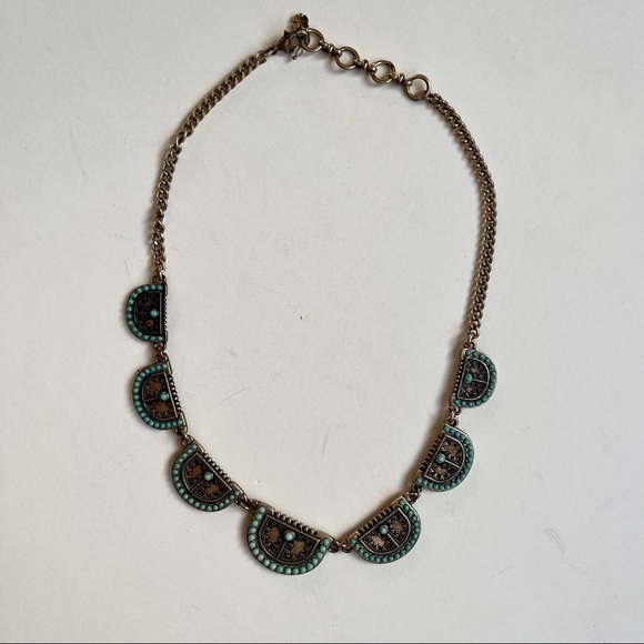 Lucky Brand Gold Tone & Turquoise Collar Necklace - Picture 1 of 3